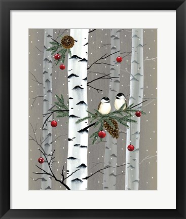 Framed Birch Birds I Print