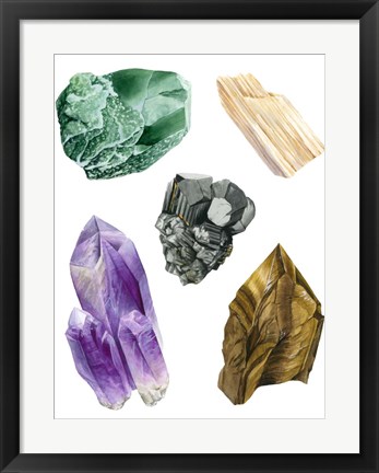 Framed Healing Crystals II Print