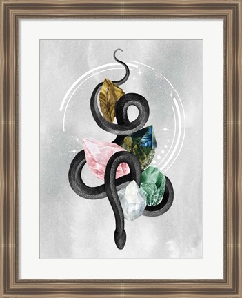 Framed Crystalline Serpent I Print