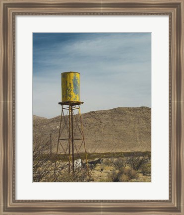 Framed Yellow Water Tower I Print