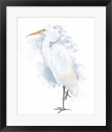 Framed Coastal Heron I Print