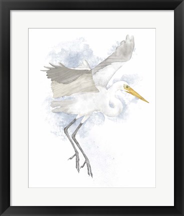 Framed Coastal Heron II Print