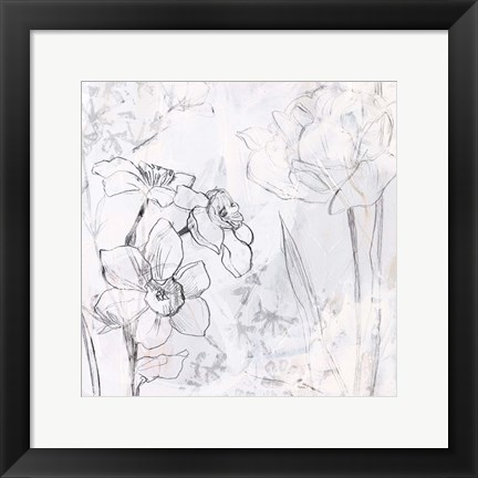 Framed Contour Garden Fresco I Print