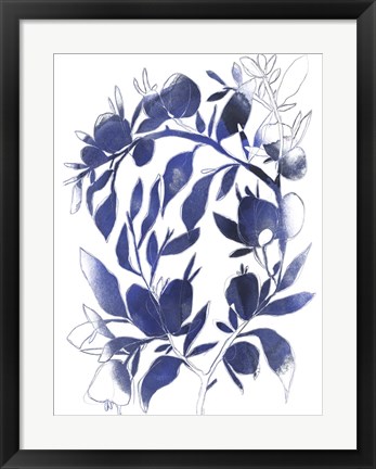 Framed Indigo Branch II Print