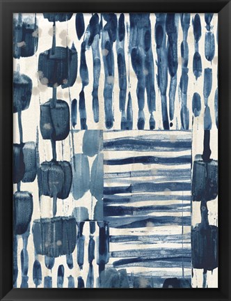 Framed Indigo Patchwork III Print