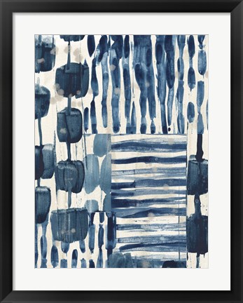 Framed Indigo Patchwork III Print