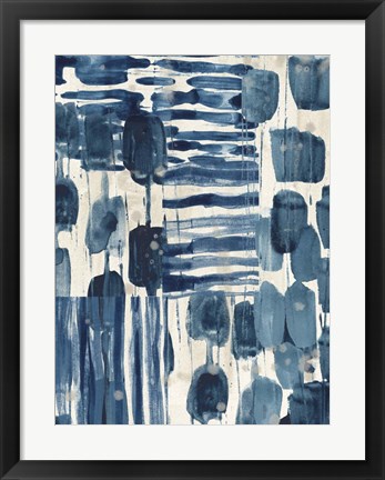 Framed Indigo Patchwork IV Print