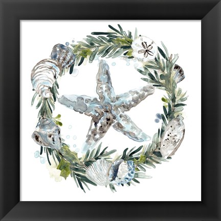 Framed Coastal Christmas Shell I Print