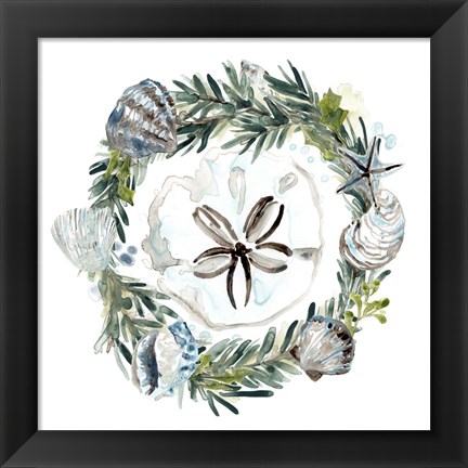 Framed Coastal Christmas Shell II Print