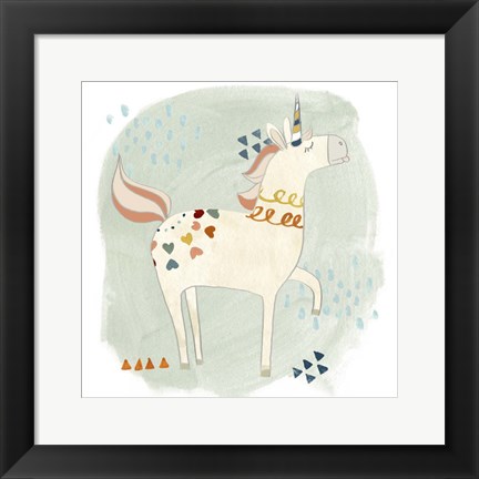 Framed Hipster Unicorns II Print