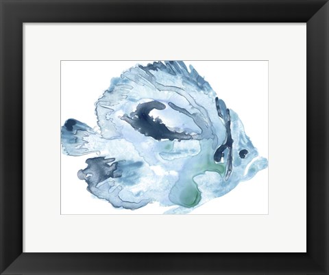 Framed Blue Ocean Fish I Print