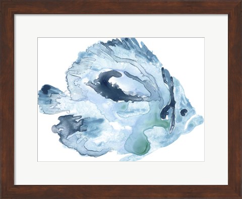 Framed Blue Ocean Fish I Print