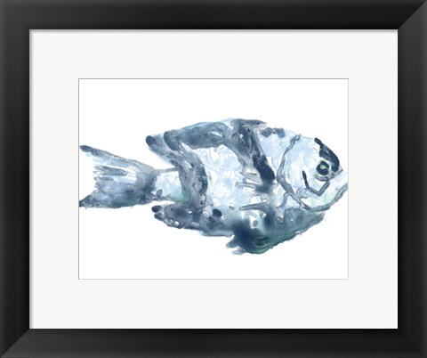 Framed Blue Ocean Fish III Print