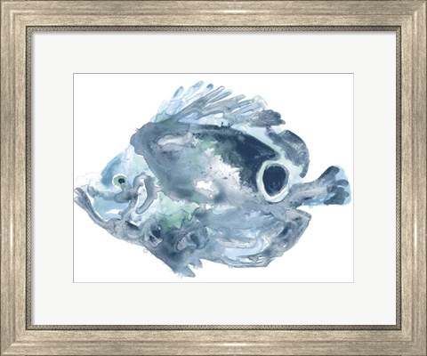 Framed Blue Ocean Fish IV Print