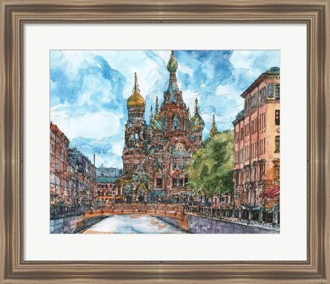 Framed Russia Temple II Print