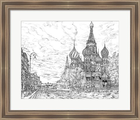 Framed Russia in Black &amp; White I Print