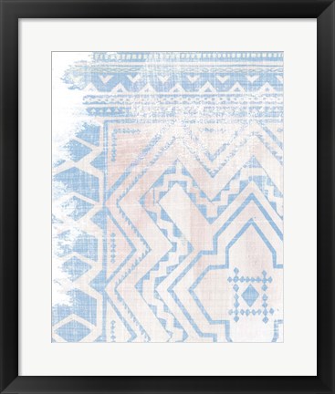 Framed Baby Blue Textile II Print