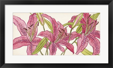 Framed Pink Lilies II Print