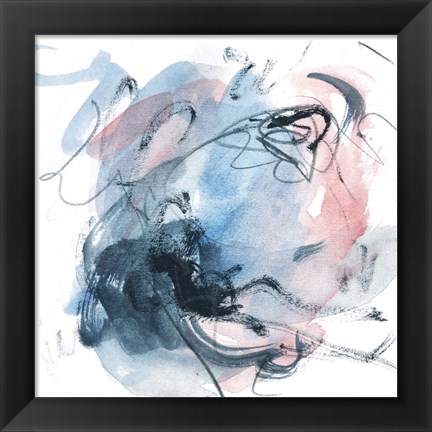 Framed Abstracted Blues I Print