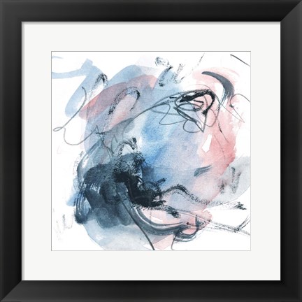 Framed Abstracted Blues I Print