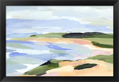 Framed Pastel Coastline I Print