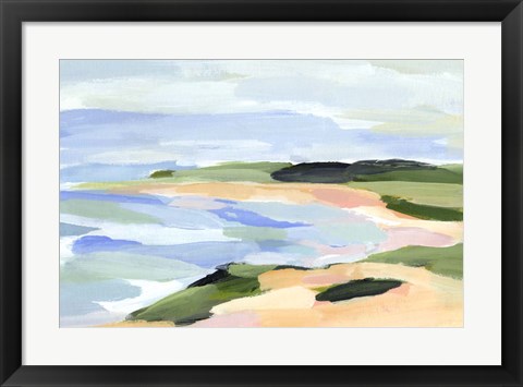 Framed Pastel Coastline I Print