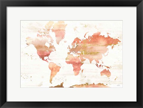 Framed Desert Blooms Abstract Map Print