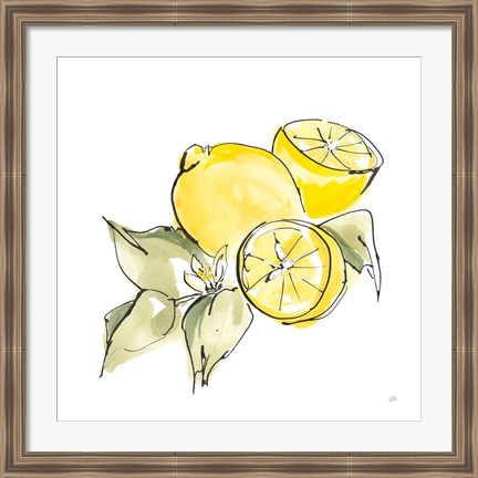 Framed Lemon Still Life I Print