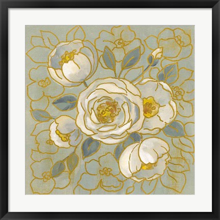 Framed Sage Floral II Print