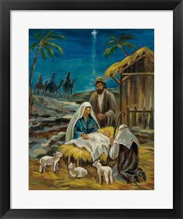 Framed Nativity Scene Print