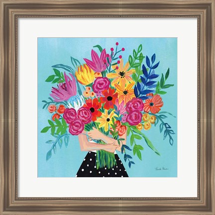 Framed Bunch of Flowers II Print