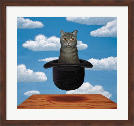 Framed Magritte Cat Print