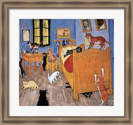 Framed Van Gogh Arles Cat Print