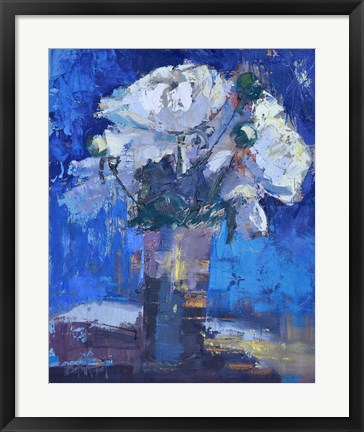 Framed White Peonies Print