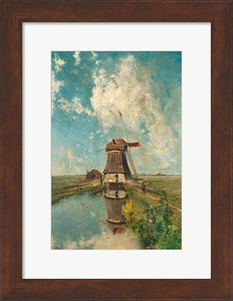 Framed Windmill on a Polder Waterway, c. 1889 Print