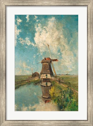 Framed Windmill on a Polder Waterway, c. 1889 Print