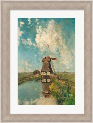 Framed Windmill on a Polder Waterway, c. 1889 Print