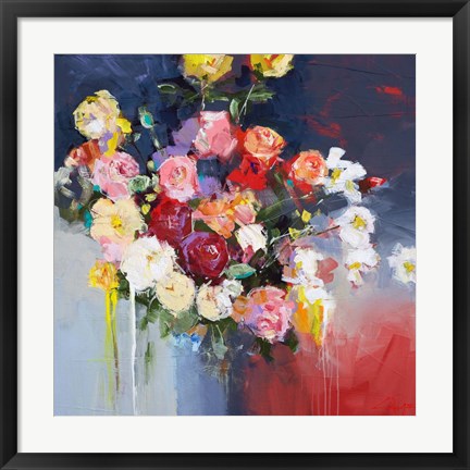 Framed White Flowers Print