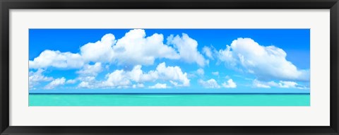 Framed White Aqua Print