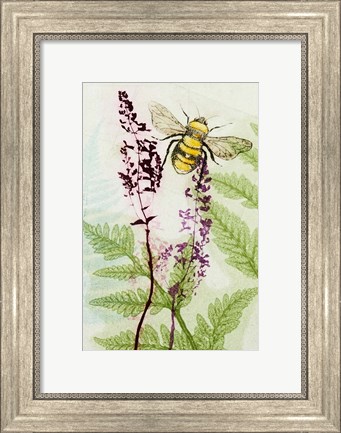 Framed Bees Amongst the Liriope Print