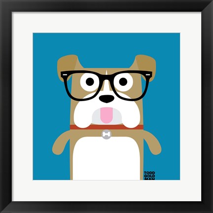 Framed Bow Wow Bulldog Print