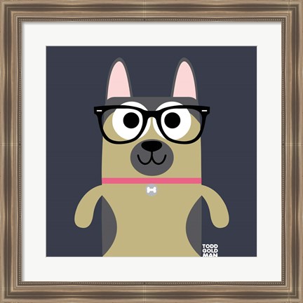 Framed Bow Wow German Shepherd Print