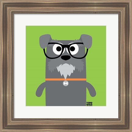 Framed Bow Wow Schnauzer Print