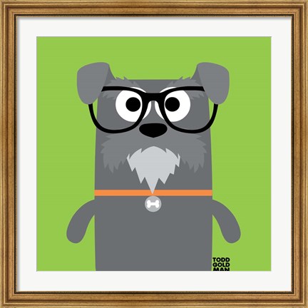 Framed Bow Wow Schnauzer Print