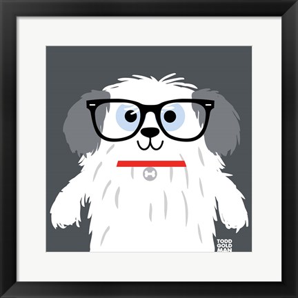 Framed Bow Wow Sheepdog Print