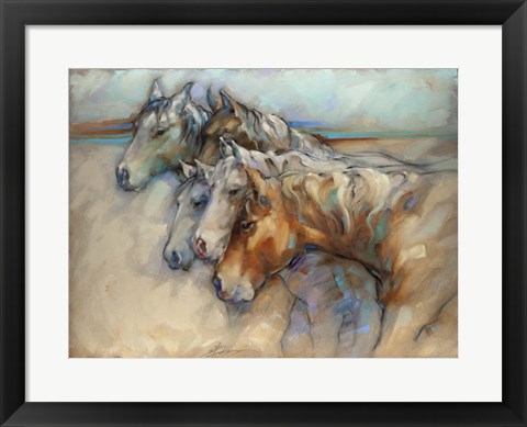 Framed Five Horses Print