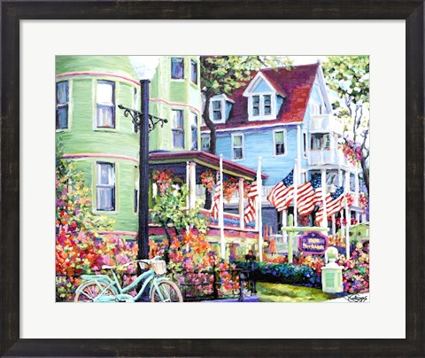 Framed Bike &amp; Inn Print