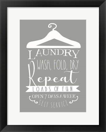 Framed Laundry Sign Print