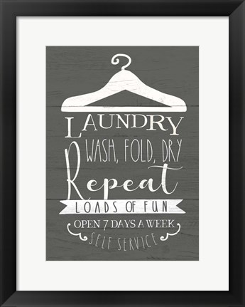 Framed Laundry Sign Print