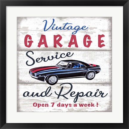 Framed Vintage Garage Print